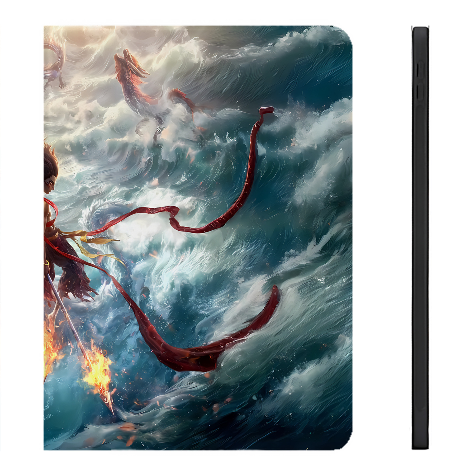 （画像用） Ne Zha 2 ナタ 魔童の大暴れ IPadケース ペンホルダー付き ブックスタイルデザイン